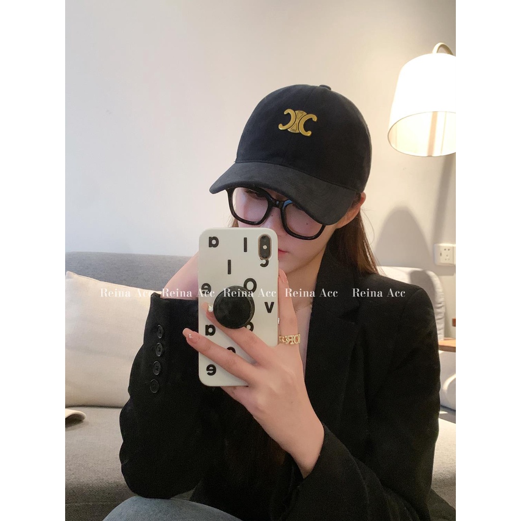 Hàng Mới Về Mũ Lưỡi Trai Mềm Chống Nắng Mặt To Màu Đen Họa Tiết Arc de Triomphe Mùa Hè Cho Nam Và Nữ