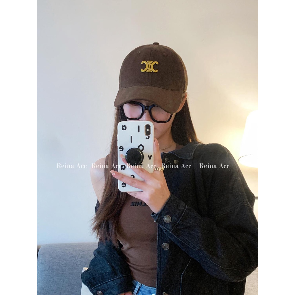 Hàng Mới Về Mũ Lưỡi Trai Mềm Chống Nắng Mặt To Màu Đen Họa Tiết Arc de Triomphe Mùa Hè Cho Nam Và Nữ