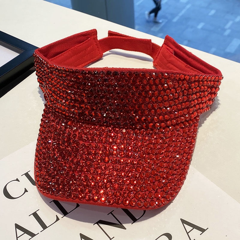 Mũ Lưỡi Trai Hở Chóp Đính Đá Nhiều Màu Sắc Phong Cách Hàn Quốc Thời Trang Mùa Hè Mới Cho Nữ