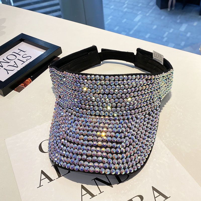 Mũ Lưỡi Trai Hở Chóp Đính Đá Nhiều Màu Sắc Phong Cách Hàn Quốc Thời Trang Mùa Hè Mới Cho Nữ