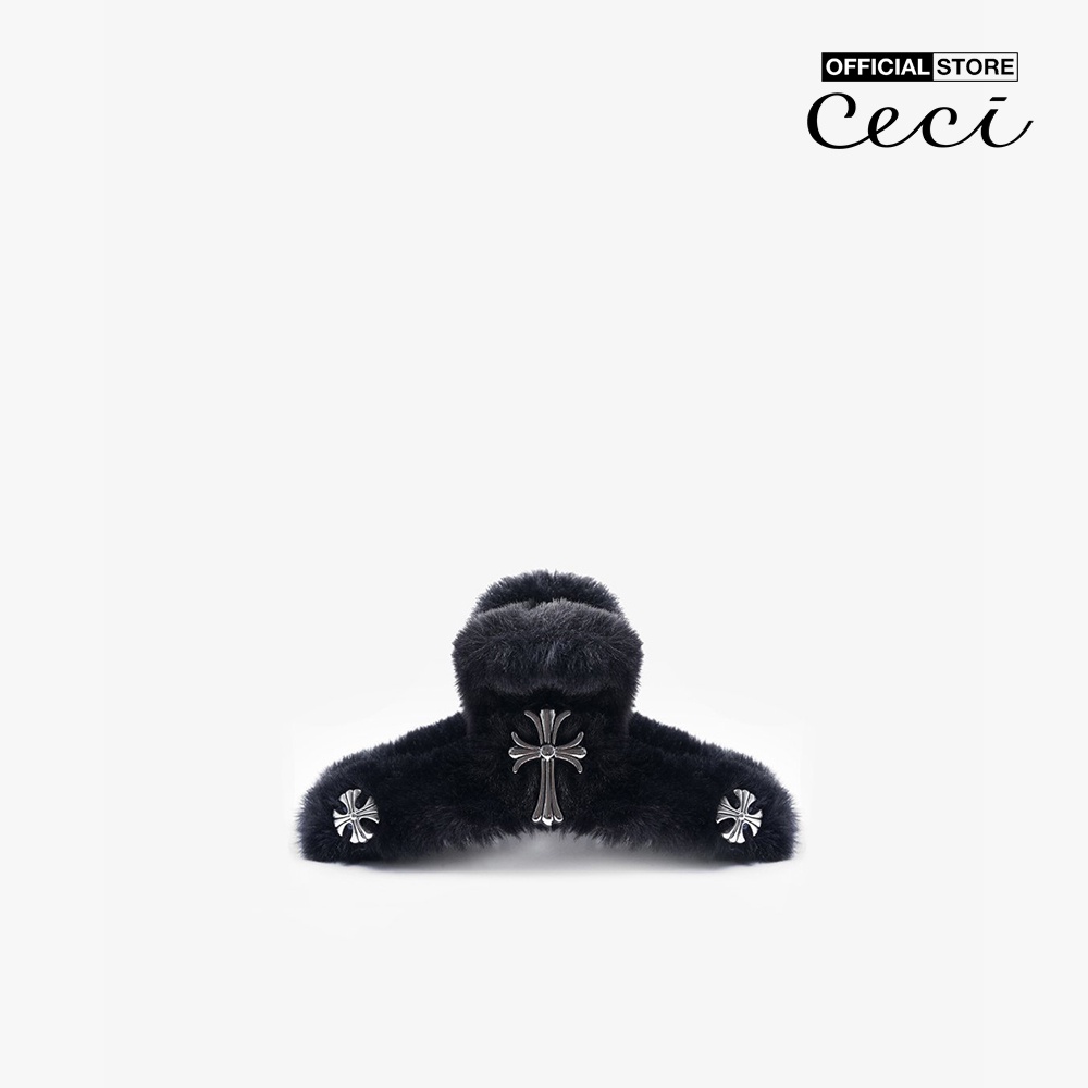 CECI - Kẹp tóc nữ càng cua bọc vải lông sang trọng CC6-01000159-01