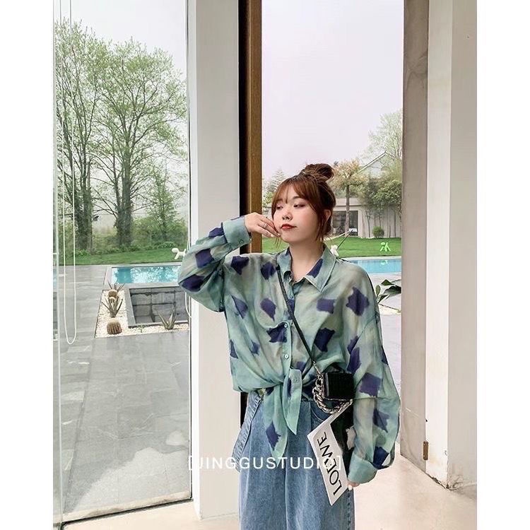Jiashucheng Áo Sơ Mi Tay Bay Nhỏ Dáng Ôm In Hoa Nhỏ Phong Cách Pháp Thời Trang Mùa Hè Cho Nữ