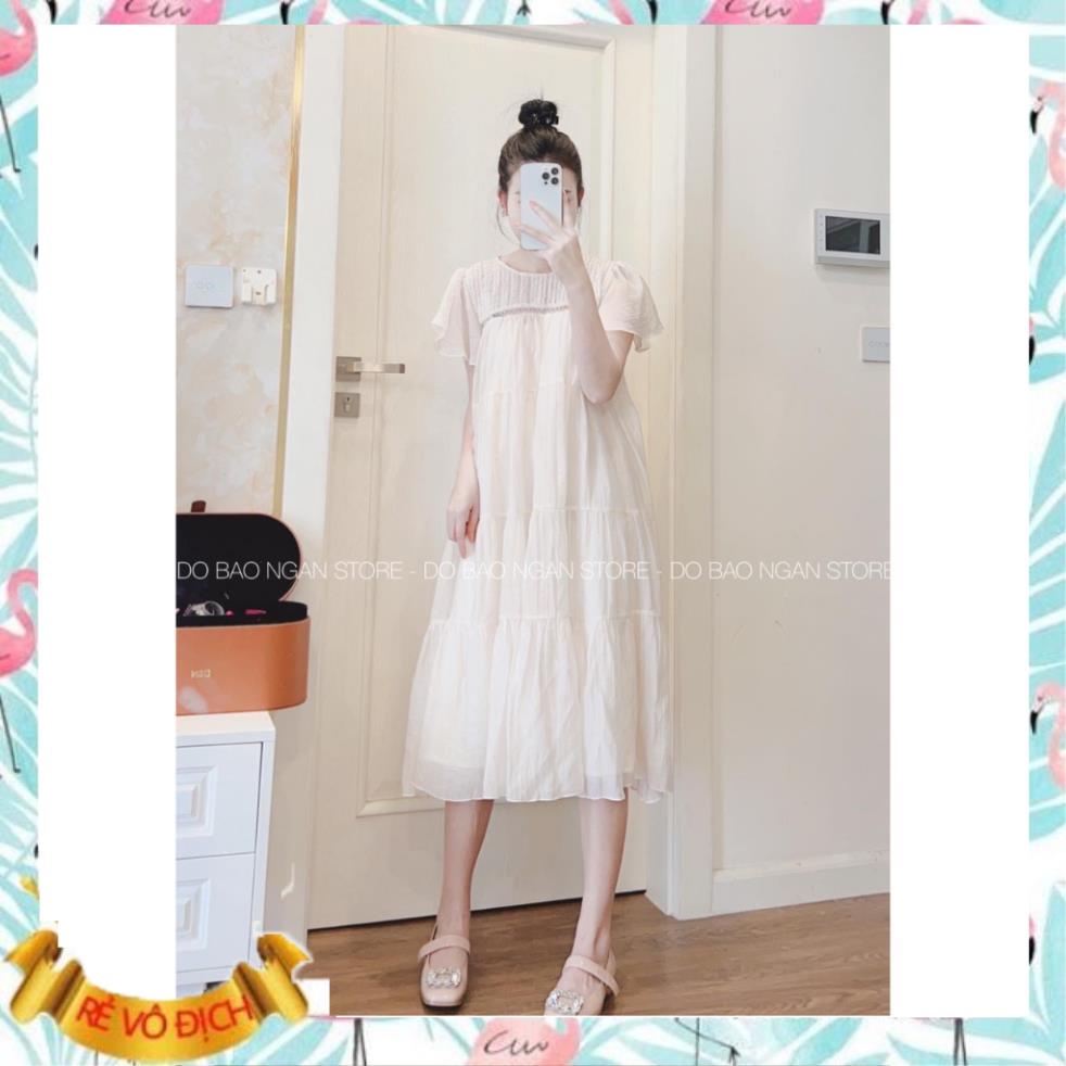 Váy bầu siêu xinh, chất đũi tăm 2 lớp siêu mát siêu mềm, siêu nhẹ Đầm bầu chanh xả from rộng dáng maxi freesize 43~68kg