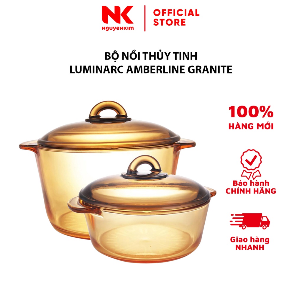 BỘ NỒI THỦY TINH LUMINARC AMBERLINE GRANITE