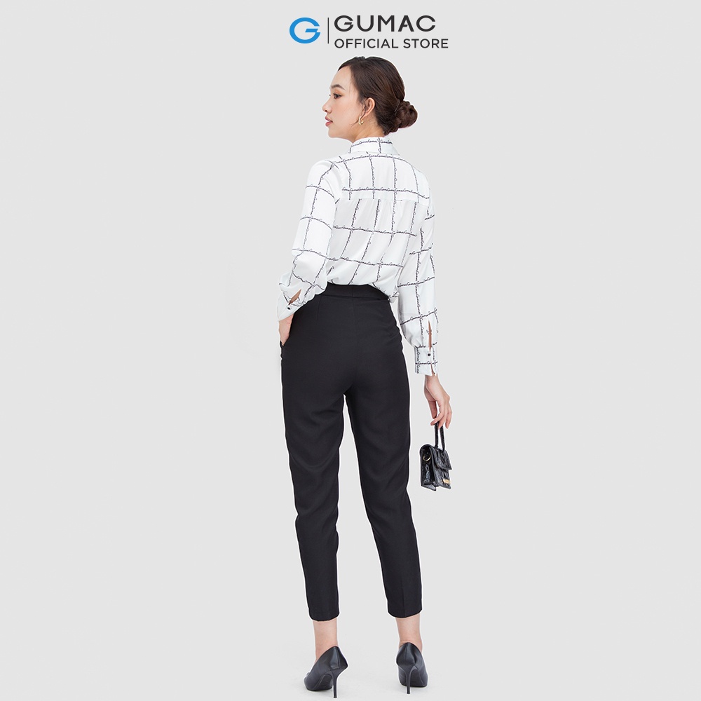 Áo sơ mi nữ lụa in AC05055 thời trang GUMAC