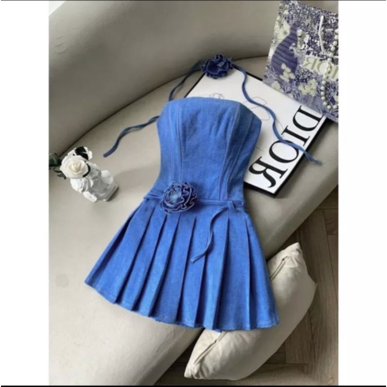 Đầm Jean Xoè Cúp Ngực 🎀