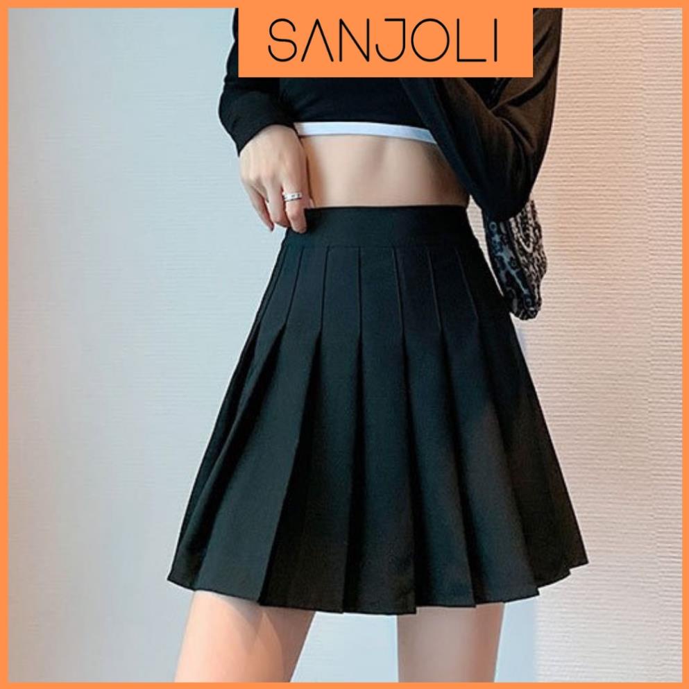 Chân Váy Chữ A Ngắn SANJOLI Xếp Ly Tennis Kiểu Xòe Cạp Cao Phong Cách Hàn Quốc Công Sở Vintage Đẹp Sexy CV003 | BigBuy360 - bigbuy360.vn