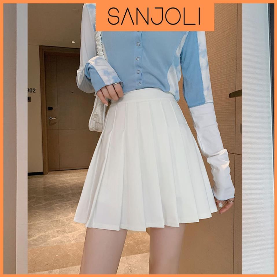 Chân Váy Chữ A Ngắn SANJOLI Xếp Ly Tennis Kiểu Xòe Cạp Cao Phong Cách Hàn Quốc Công Sở Vintage Đẹp Sexy CV003 | BigBuy360 - bigbuy360.vn