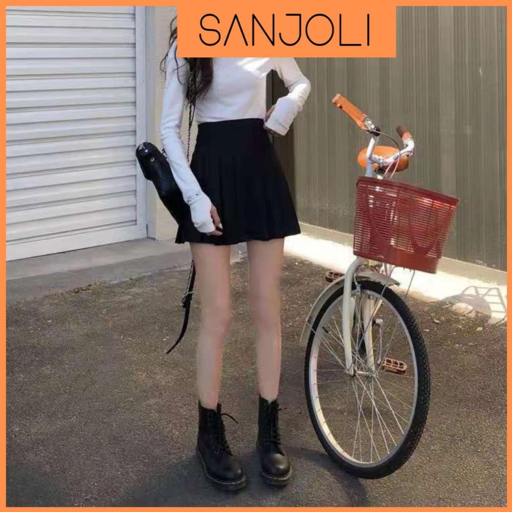 Chân Váy Chữ A Ngắn SANJOLI Xếp Ly Tennis Kiểu Xòe Cạp Cao Phong Cách Hàn Quốc Công Sở Vintage Đẹp Sexy CV003 | BigBuy360 - bigbuy360.vn