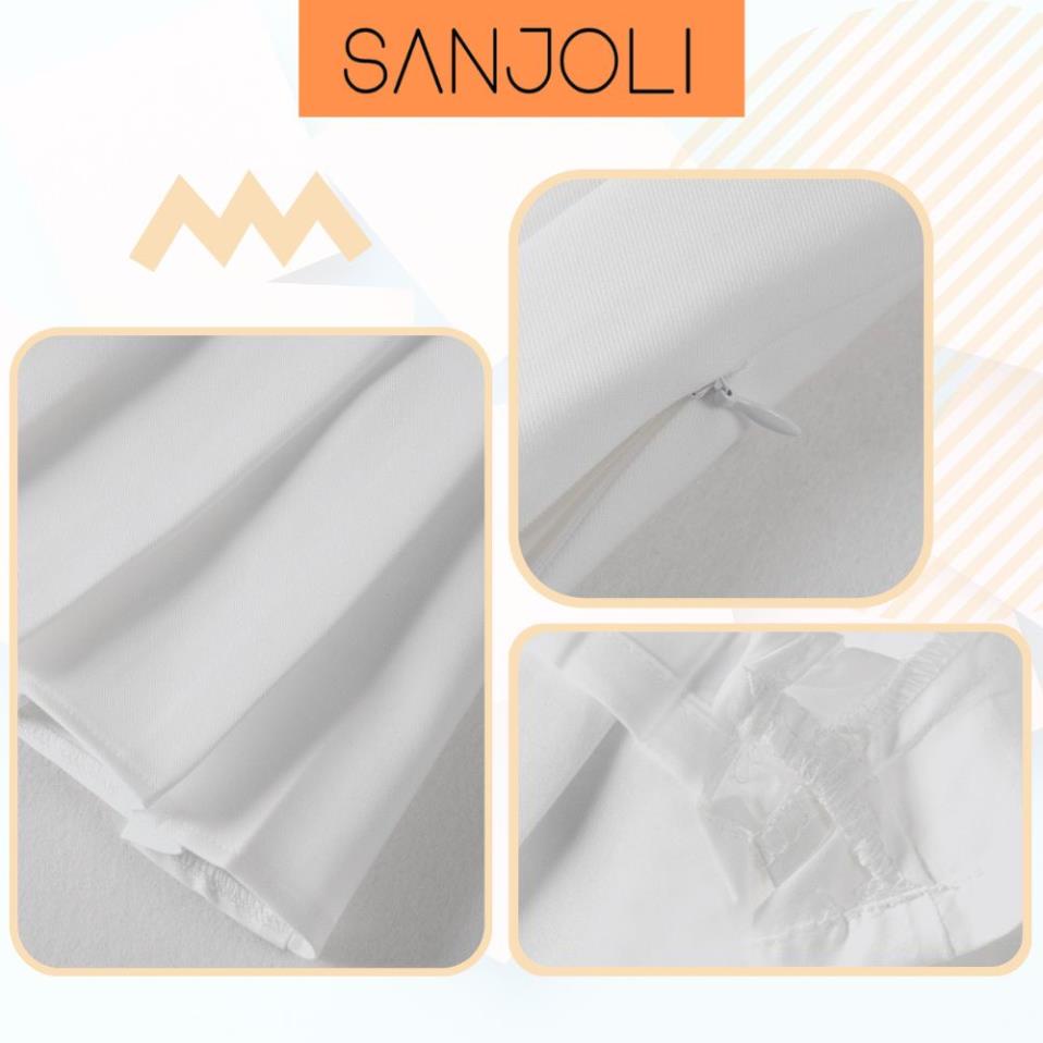 Chân Váy Chữ A Ngắn SANJOLI Xếp Ly Tennis Kiểu Xòe Cạp Cao Phong Cách Hàn Quốc Công Sở Vintage Đẹp Sexy CV003 | BigBuy360 - bigbuy360.vn