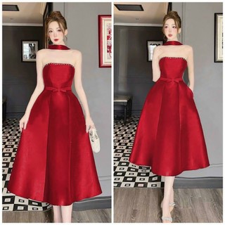 ĐẦM  CÚP NGỰC DÂY CỔ NƠ EO KẾT ĐÁ TUA RUA
