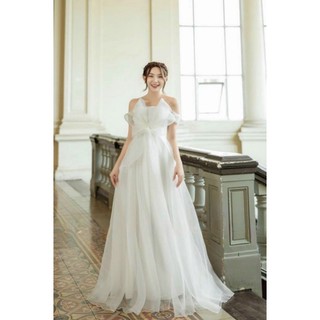 ĐẦM XỐP NƠ EO TRỄ VAI