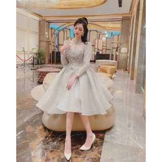ĐẦM XÒE XẾP LY ĐÍNH HOA