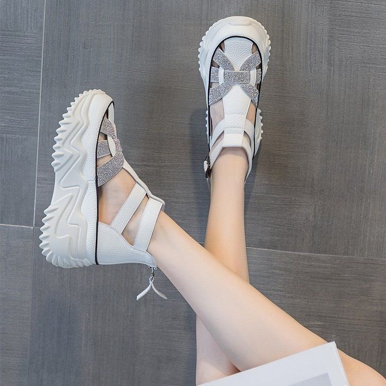 Plover Xăng đan Đế Dày Đính Đá Thời Trang Mùa Hè Cho Nữ