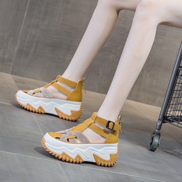 Plover Xăng đan Đế Dày Đính Đá Thời Trang Mùa Hè Cho Nữ