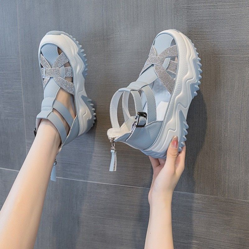 Plover Xăng đan Đế Dày Đính Đá Thời Trang Mùa Hè Cho Nữ