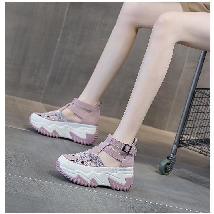 Plover Xăng đan Đế Dày Đính Đá Thời Trang Mùa Hè Cho Nữ