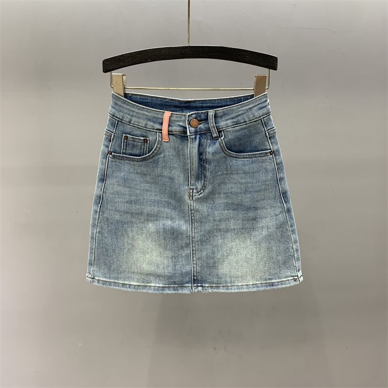 Chân váy jean Chữ A Lưng Cao Co Giãn Thêu Họa Tiết Thời Trang Mùa Hè 2023 Mới