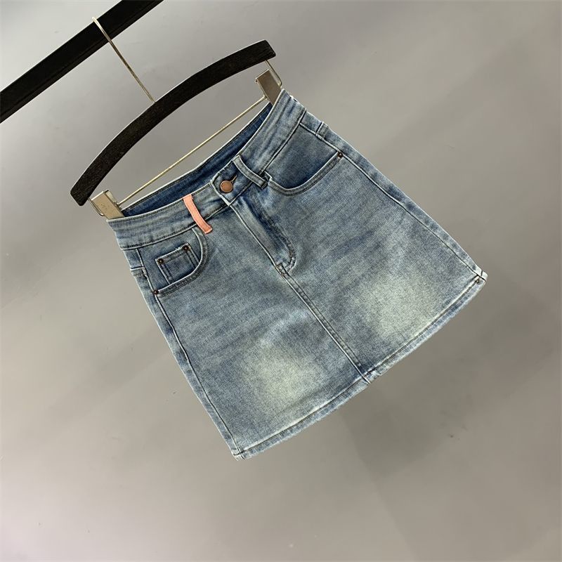 Chân váy jean Chữ A Lưng Cao Co Giãn Thêu Họa Tiết Thời Trang Mùa Hè 2023 Mới