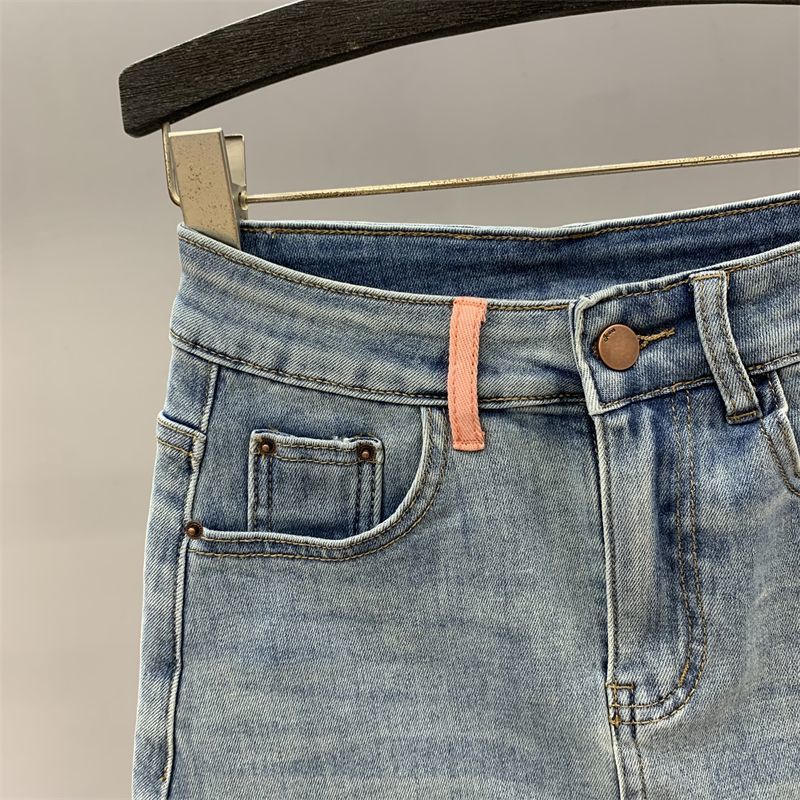 Chân váy jean Chữ A Lưng Cao Co Giãn Thêu Họa Tiết Thời Trang Mùa Hè 2023 Mới