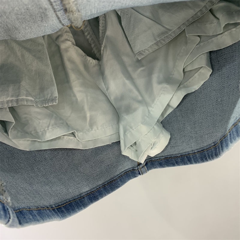 Chân váy jean Chữ A Lưng Cao Co Giãn Thêu Họa Tiết Thời Trang Mùa Hè 2023 Mới