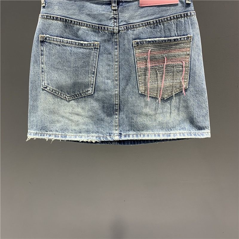 Chân váy jean Lưng Cao Dáng Chữ a Phối Túi Thời Trang Mùa Hè 2023 Cho Nữ