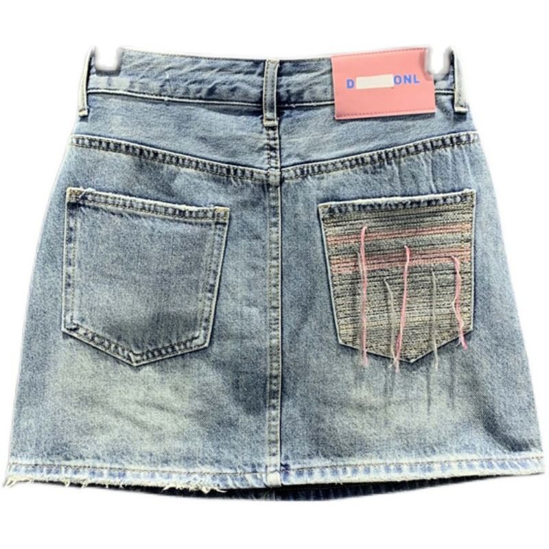 Chân váy jean Lưng Cao Dáng Chữ a Phối Túi Thời Trang Mùa Hè 2023 Cho Nữ