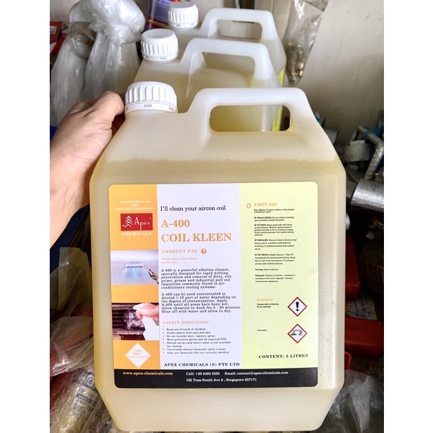 Nước tẩy dàn lạnh máy lạnh đa năng A-400 Coil Kleen  Bình đầy 5 lít y hình