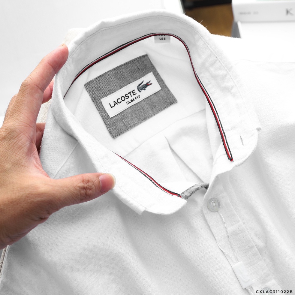 Áo sơ mi nam ngắn tay CÓ TÚI LACOSTE COTTON CỔ CÀI KHUY công nghệ kháng khuẩn thời trang văn phòng lịch lãm có big size