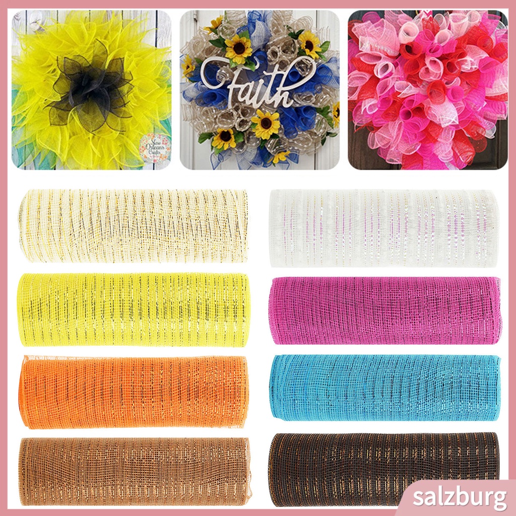 1 Cuộn Ruy Băng Lưới Lấp Lánh Màu Sắc Tươi Sáng Trang Trí Cây Thông Noel