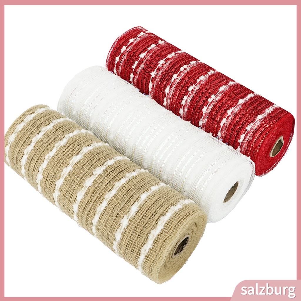 1 Cuộn Ruy Băng Lưới Lấp Lánh Màu Sắc Tươi Sáng Trang Trí Cây Thông Noel