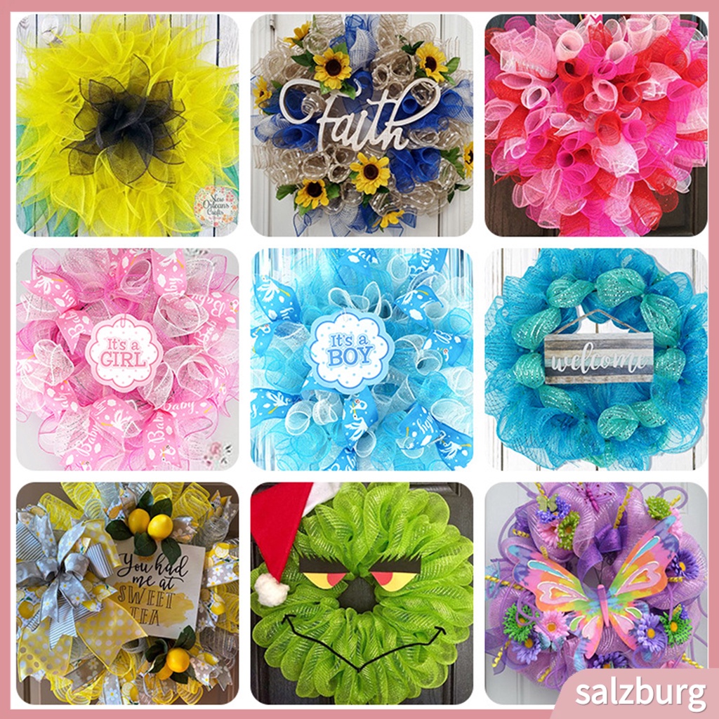 1 Cuộn Ruy Băng Lưới Lấp Lánh Màu Sắc Tươi Sáng Trang Trí Cây Thông Noel