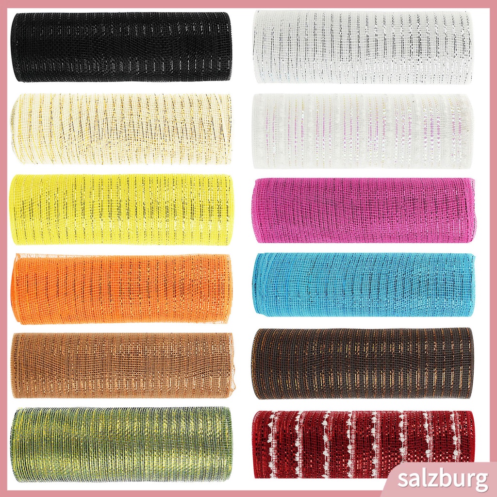 1 Cuộn Ruy Băng Lưới Lấp Lánh Màu Sắc Tươi Sáng Trang Trí Cây Thông Noel