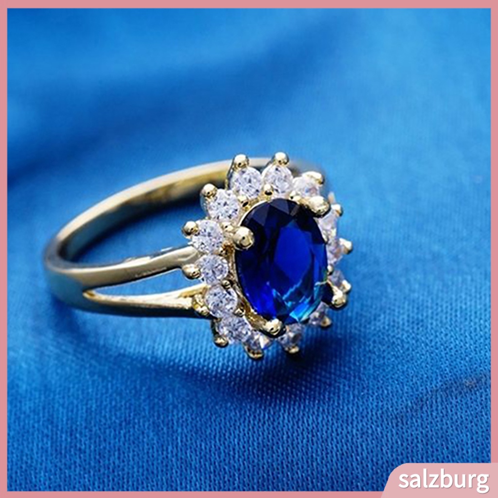 Nhẫn đính đá hình oval phong cách sang trọng thanh lịch dành cho nữ