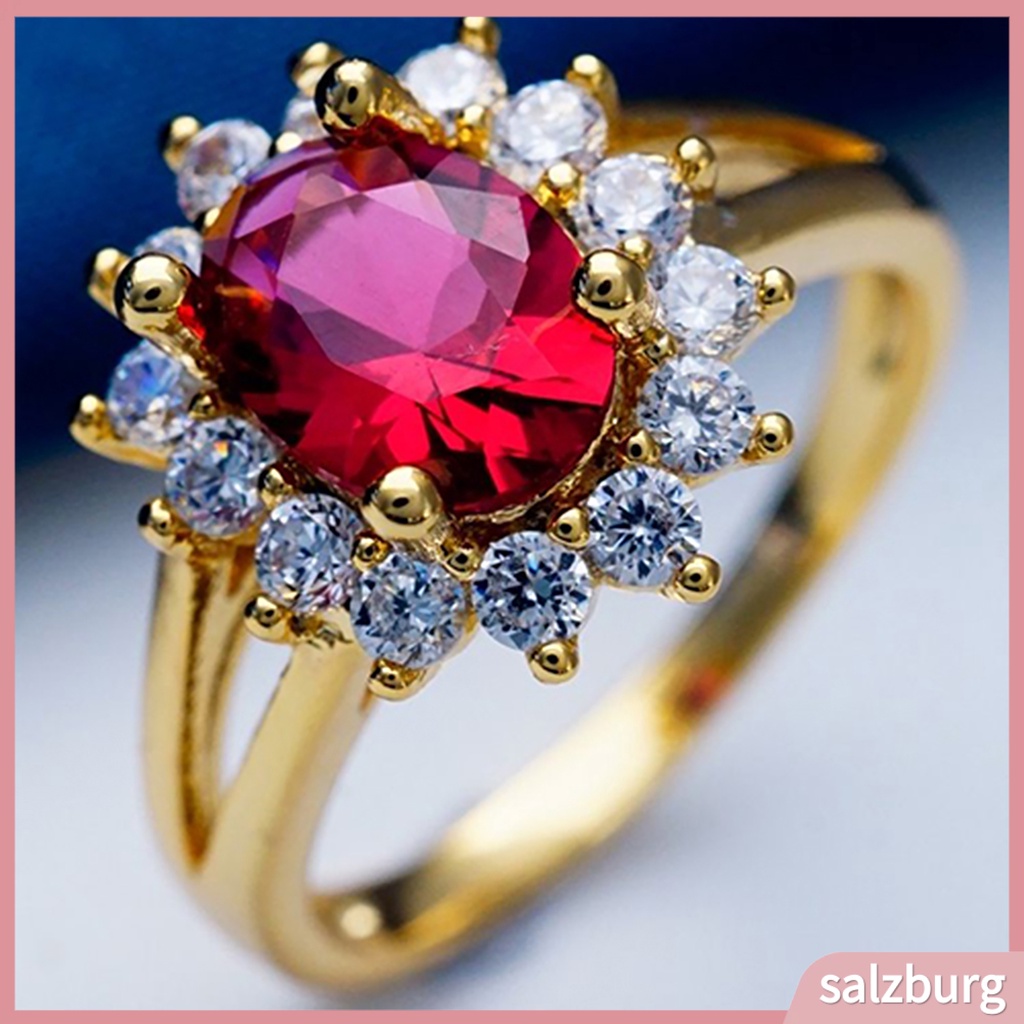 Nhẫn đính đá hình oval phong cách sang trọng thanh lịch dành cho nữ