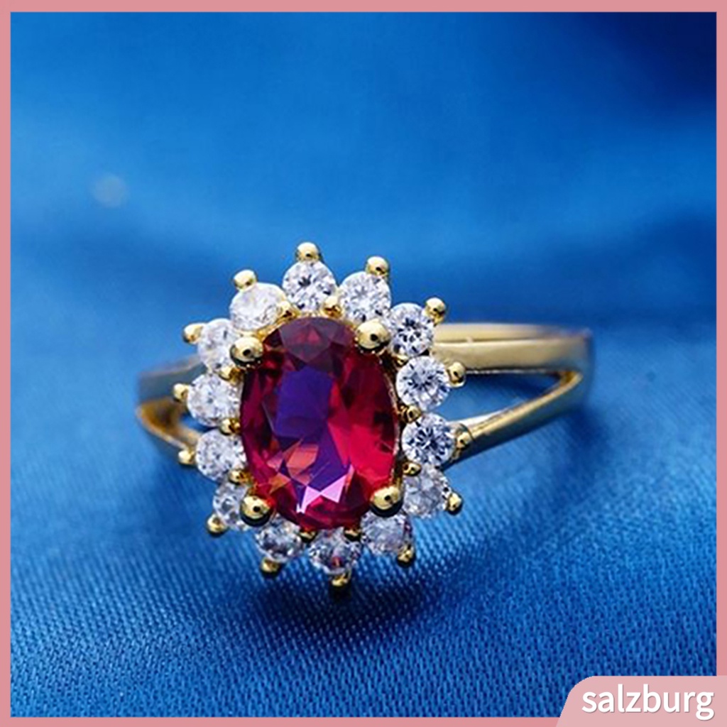 Nhẫn đính đá hình oval phong cách sang trọng thanh lịch dành cho nữ