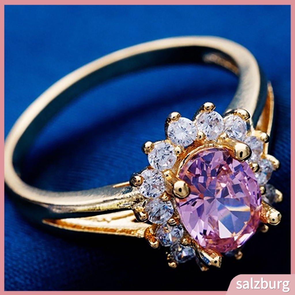 Nhẫn đính đá hình oval phong cách sang trọng thanh lịch dành cho nữ