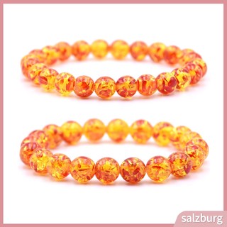 (salzburg) Vòng đeo tay chuỗi hạt đá màu hổ phách thời trang 8mm/10mm