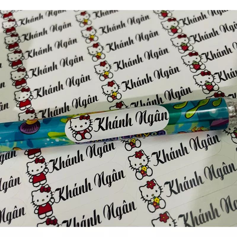 Combo 150 sticker Tên bé 1x3cm chống nước