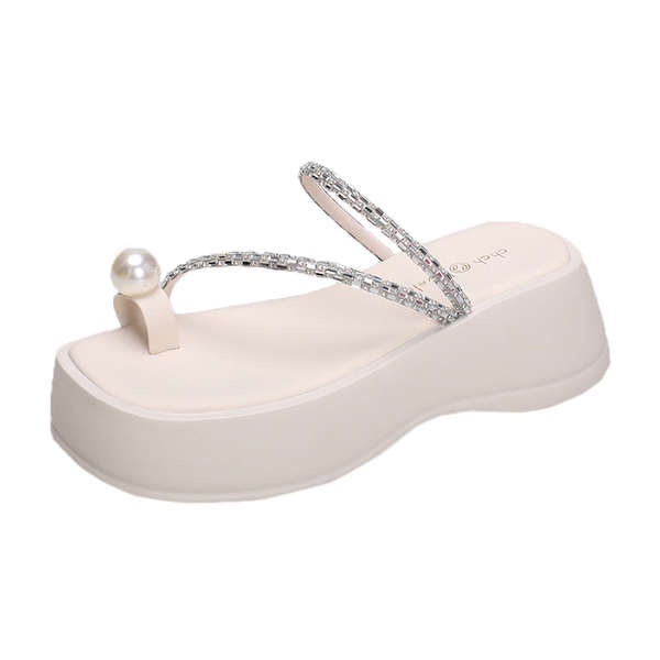 Dép nữ đế cao Dép lê đính đá thời trang