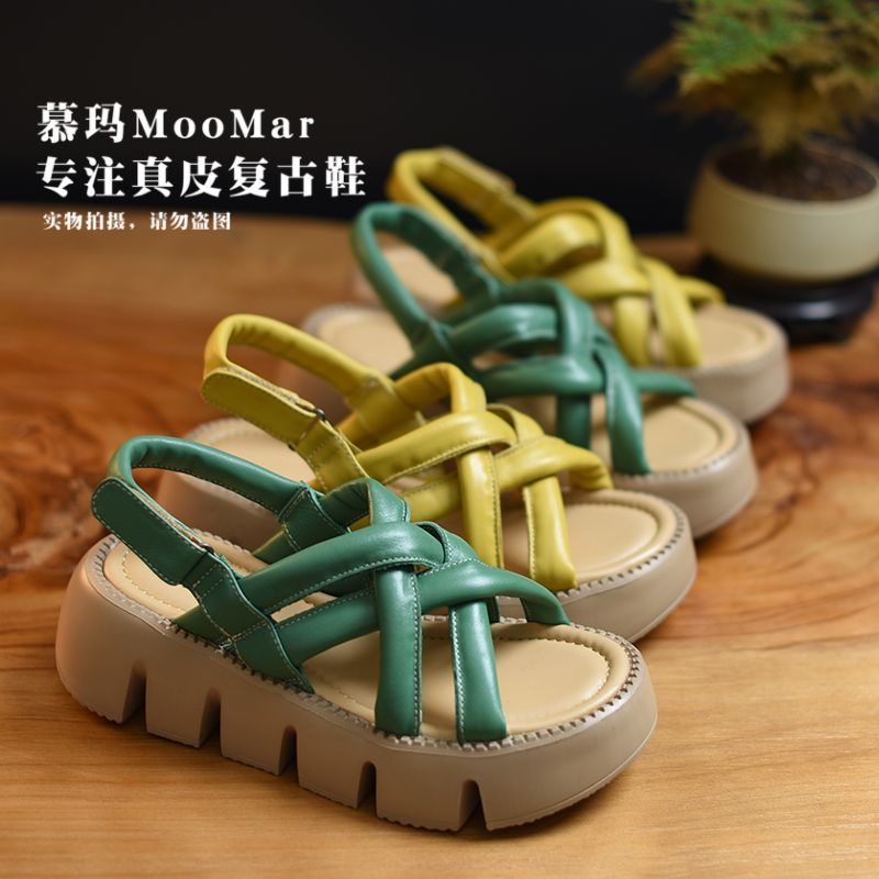 Giày Sandal Đế Mềm Bằng Da Bò Thật Thời Trang Mùa Hè 2022