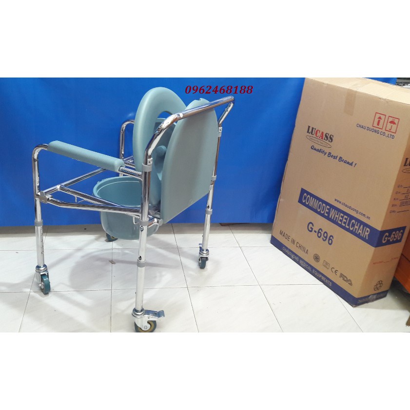 Ghế bô vệ sinh lucass G696 có bánh xe di chuyển