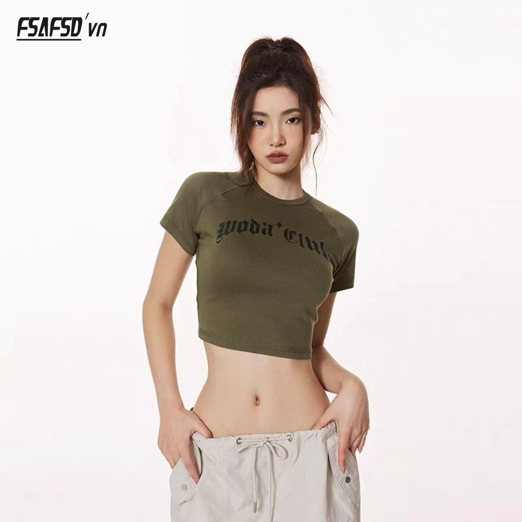 Áo Thun Nữ Ngắn Tay In Chữ Phong Cách Gothic Thời Trang