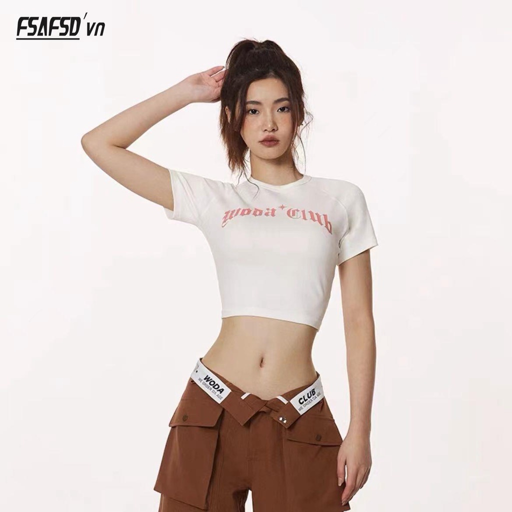 Áo Thun Nữ Ngắn Tay In Chữ Phong Cách Gothic Thời Trang