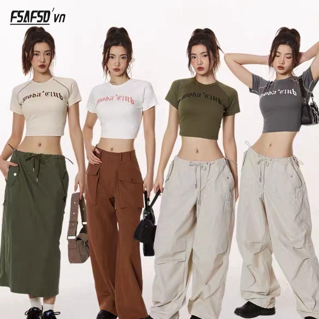 Áo Thun Nữ Ngắn Tay In Chữ Phong Cách Gothic Thời Trang