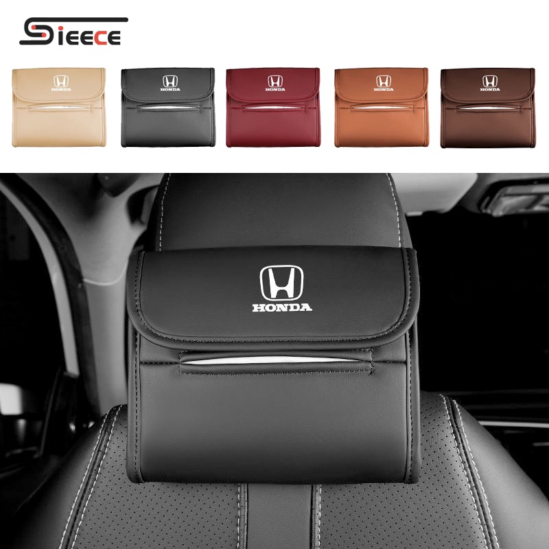 Sieece Da HộP ĐựNg KhăN GiấY Ô Tô Lưng Ghế Xe Hơi Túi Đựng Khăn Giấy Treo Phụ KiệN Xe HơI Cho Honda City Civic CRV Brio HRV Jazz Accord Odyssey Fit