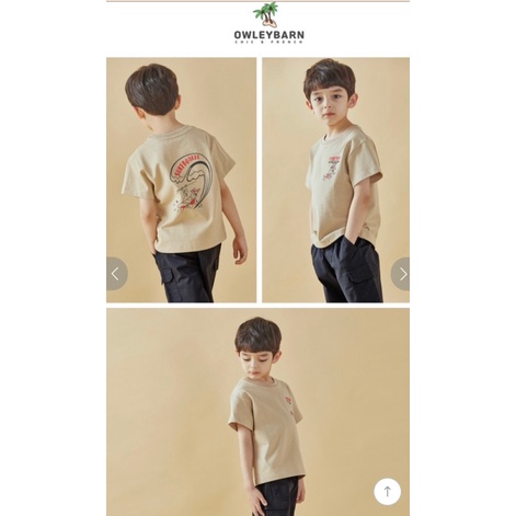 Áo thun xuất Hàn dư xịn Owleybarn thay cổ viền trắng (size 120/140)