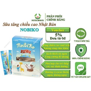 Sữa tăng độ cao Fujina Nobiko Japan hương cacao cho trẻ từ 2 tuổi - Hộp 15 gói _NUTICHOICE STORE