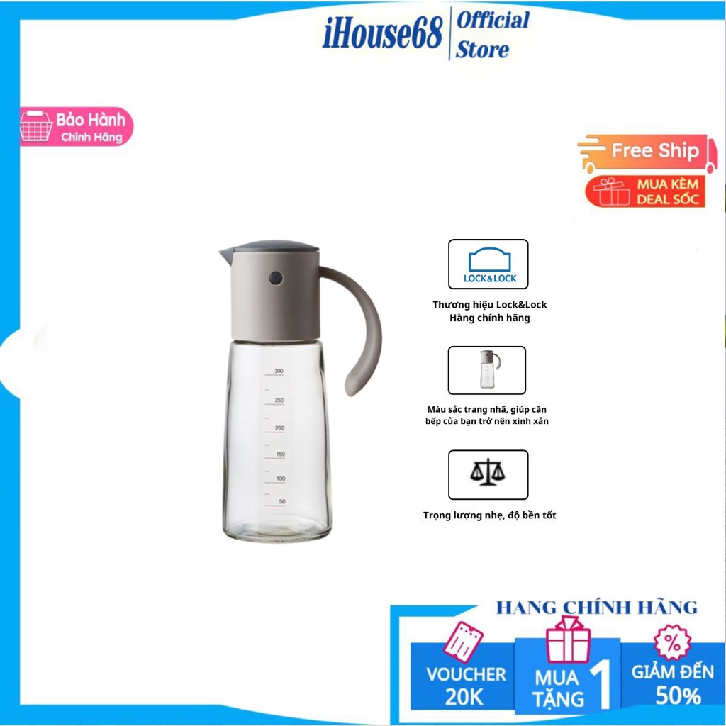 Bình đựng dầu ăn, nước mắm với nắp mở tự động LLG706 Lock&Lock 300ml