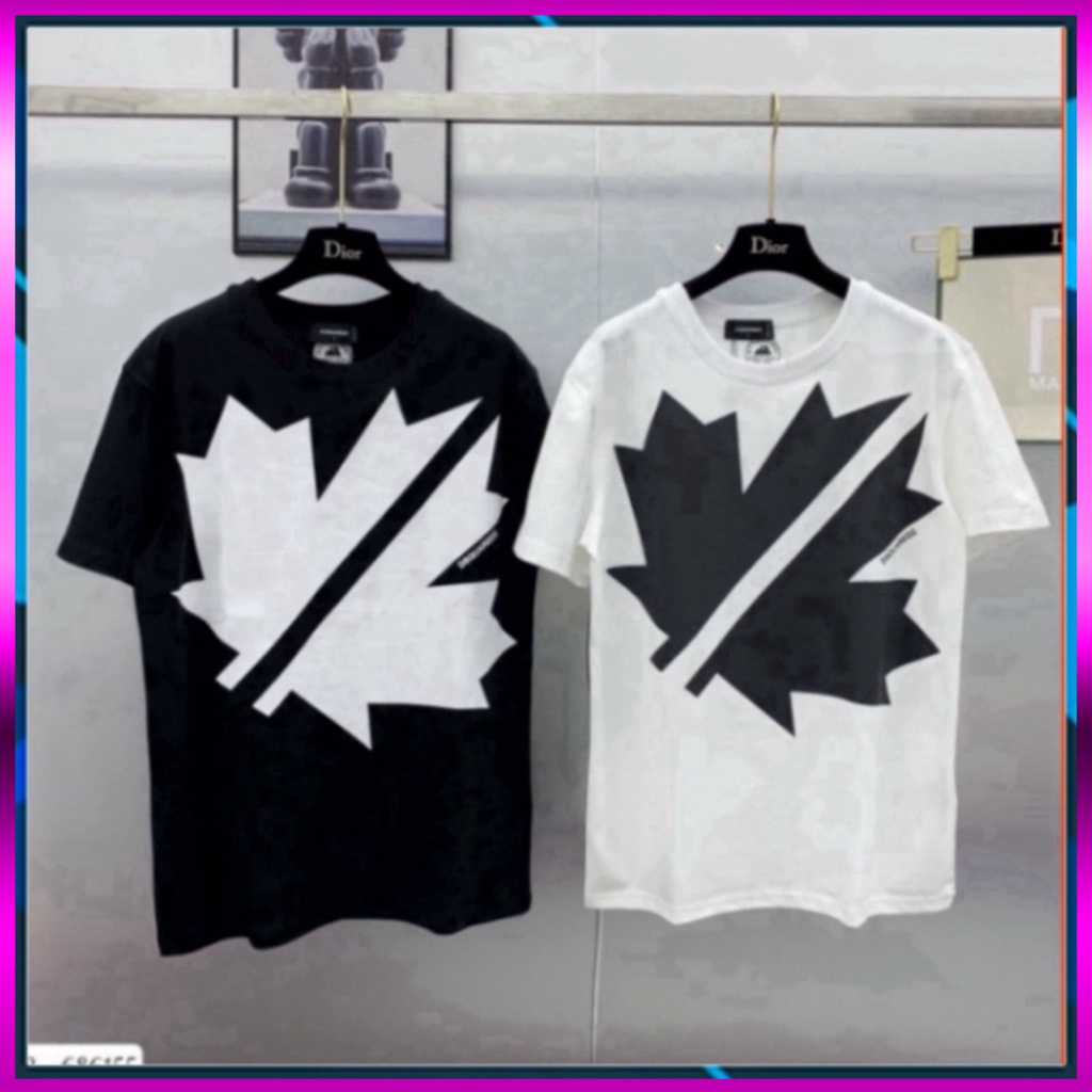 Áo phông nam nữ Premium Cotton in hình logo lá chữ D.SQ2 vải dày dặn co giãn 4 chiều cao cấp 2023 giá bèo *